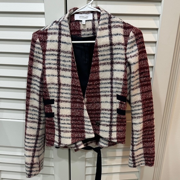 10 Crosby Derek Lam Jackets & Blazers - 10 Crosby Derek Lam Burgundy and Cream Plaid Blazer